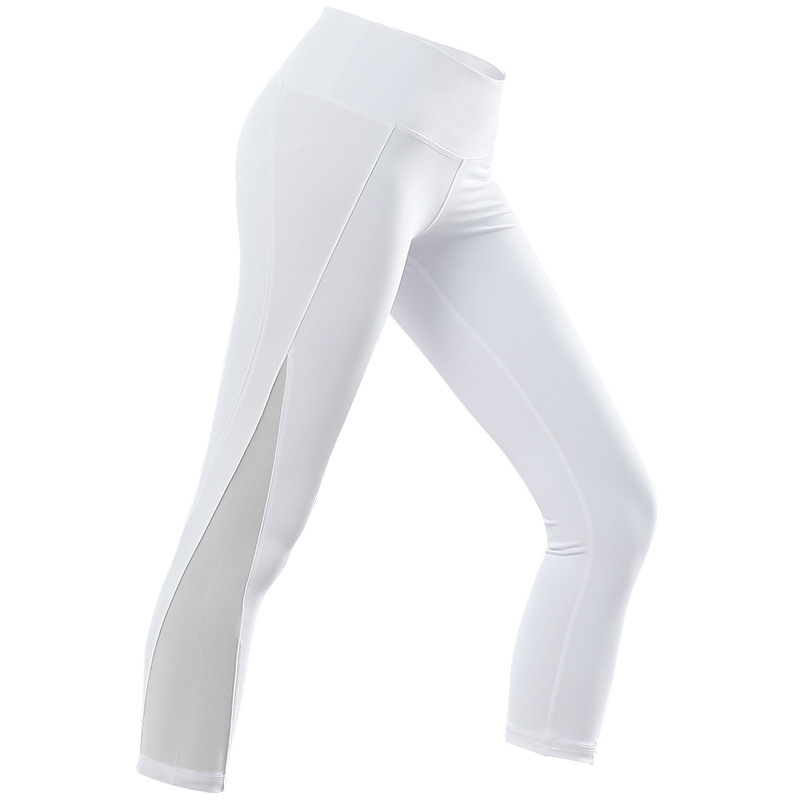 Mesh stitching fitness yoga cropped pants — изображение 3