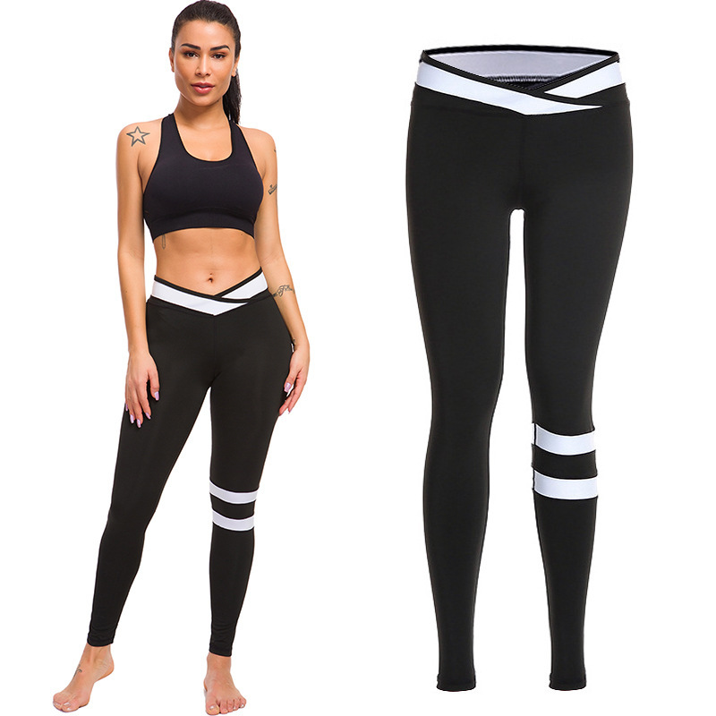 Tight-fitting sweatpants cross-waist yoga pants