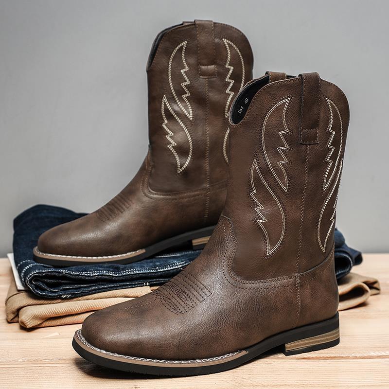 Retro Autumn And Winter Western Cowboy Worker Boot - Image 6