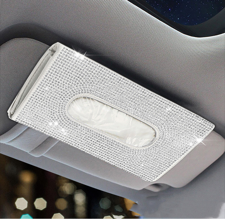 Hanging Car Tissue Box Diamond Creative Decorative Sun Visor - Image 3