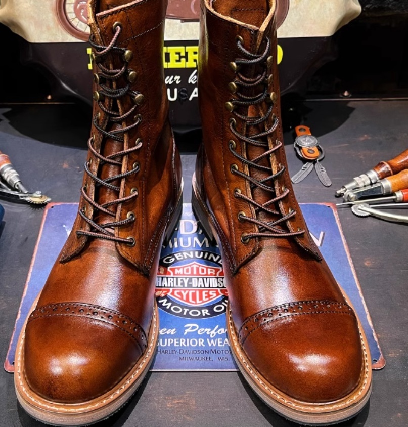 American Retro Leather Desert Boots Viscose Martin Boots - Image 2