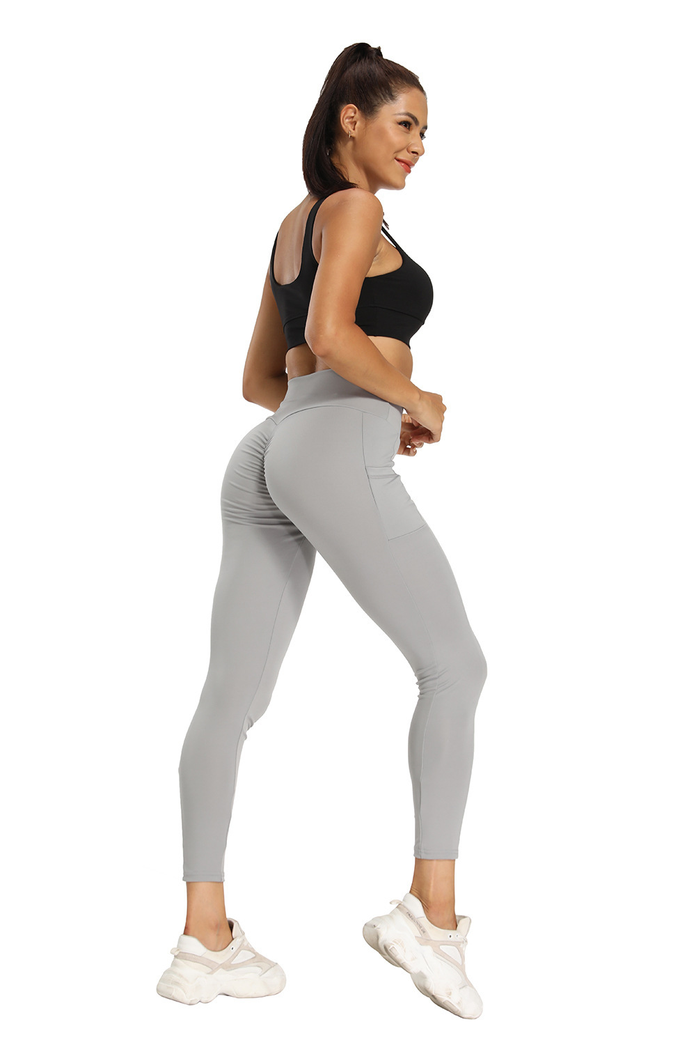 Fashion Stitching High Waist Yoga Pants — изображение 9