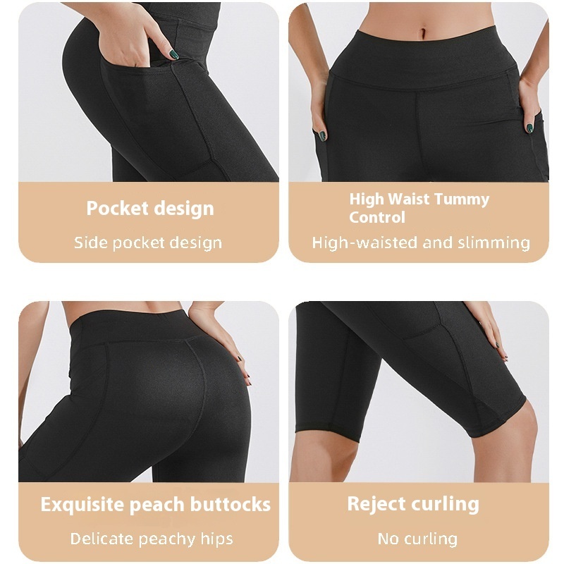 Yoga Pants Women's Sports Fitness Five-point Shark Pants - Image 2