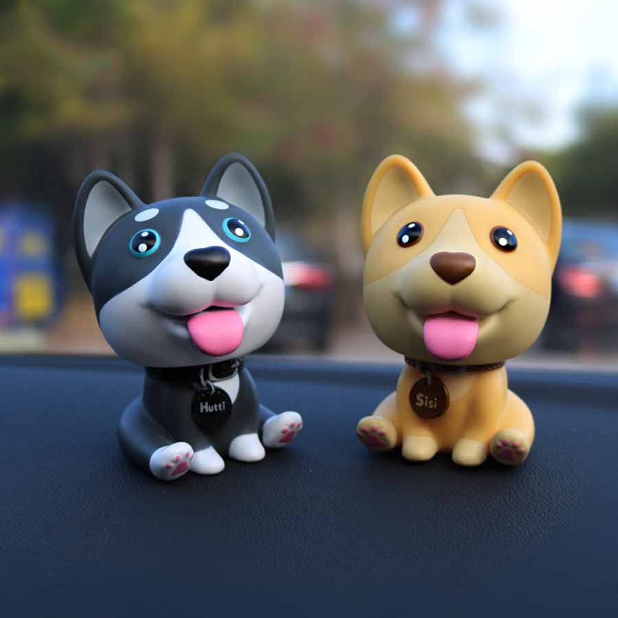 Car Dashboard Toys Nodding Dog Shaking Head Bobblehead Dolls Wobble Head Auto Accessory Interior Decor Car Ornaments Gifts Cute — изображение 3