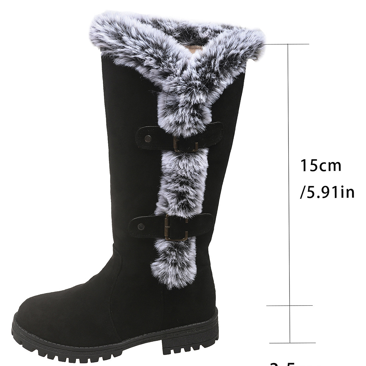 Women's Autumn And Winter Rabbit Fur Thick Velvet Thick Snow Boots - Image 5
