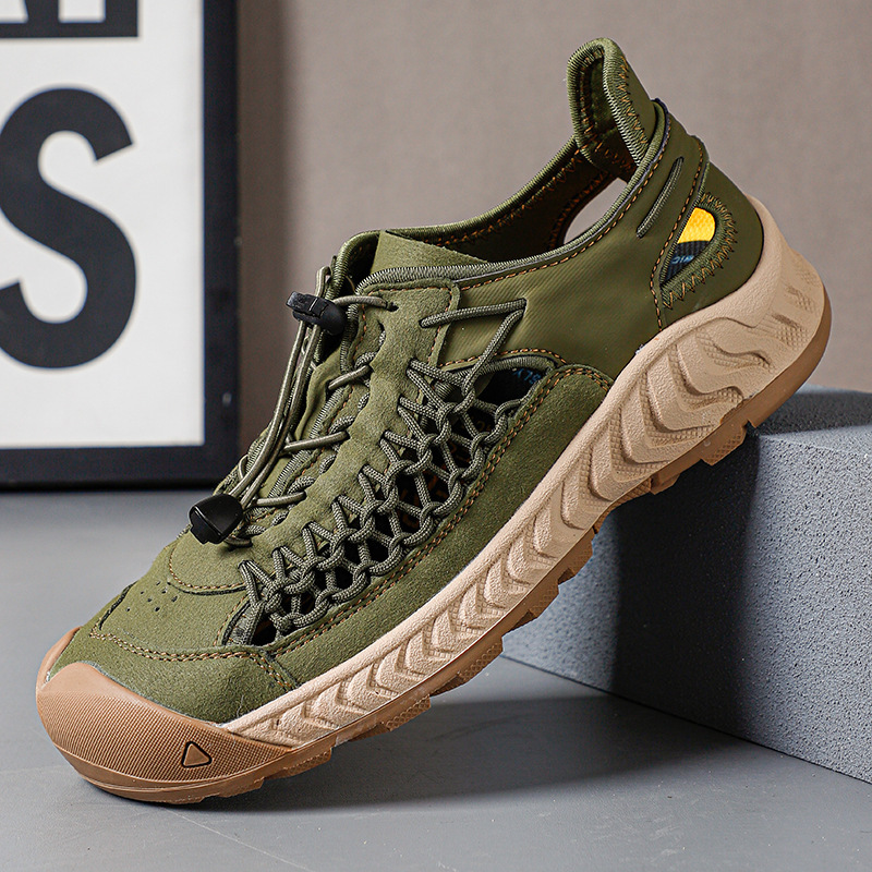 Hand-woven Sandals Men's Non-slip Wear-resistant Summer Outer Wear Breathable Closed Toe – Bild 3