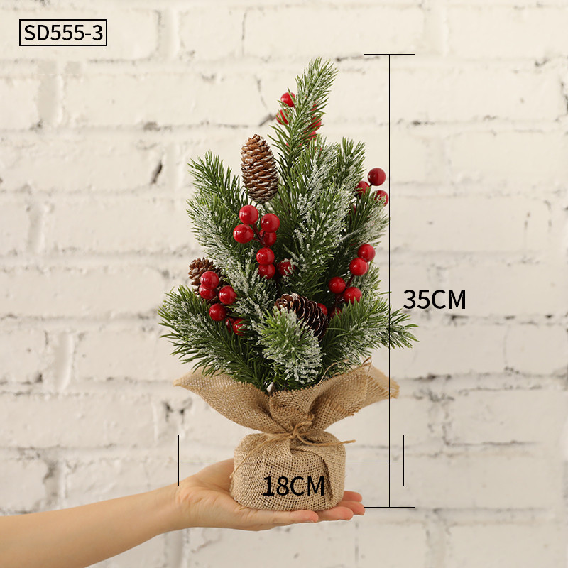 Desktop Christmas Tree Small Mini Ornaments Potted Plants – Bild 8