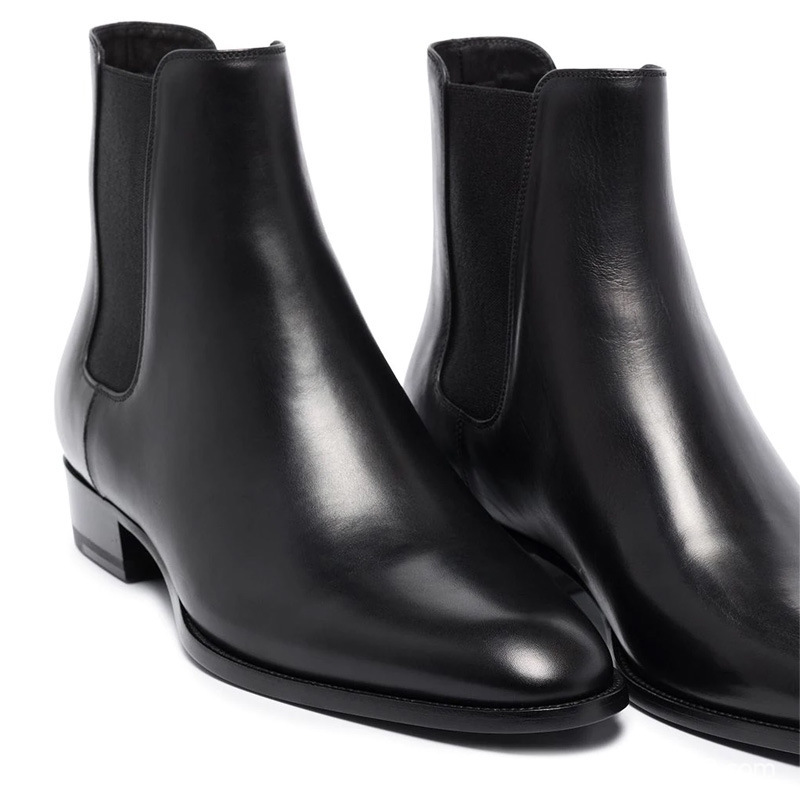 Men's Genuine Leather Pointed Toe Business British Style Martin Boots — изображение 3