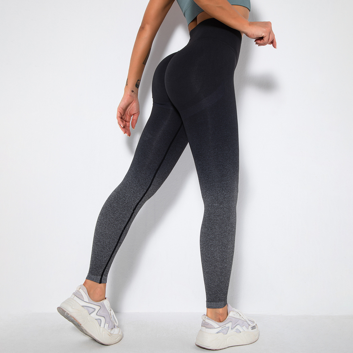 Women's Gradual Smiling Face Yoga Pants - Image 5