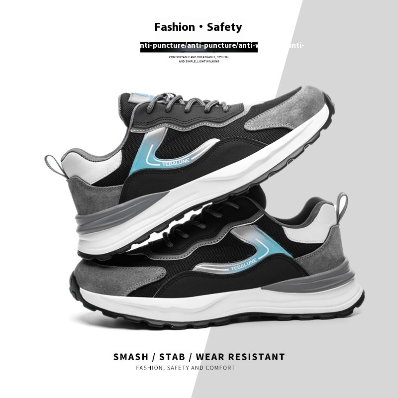Men's Breathable Anti-smash Anti-puncture Anti-slip Wear-resistant Work Shoes - Image 2