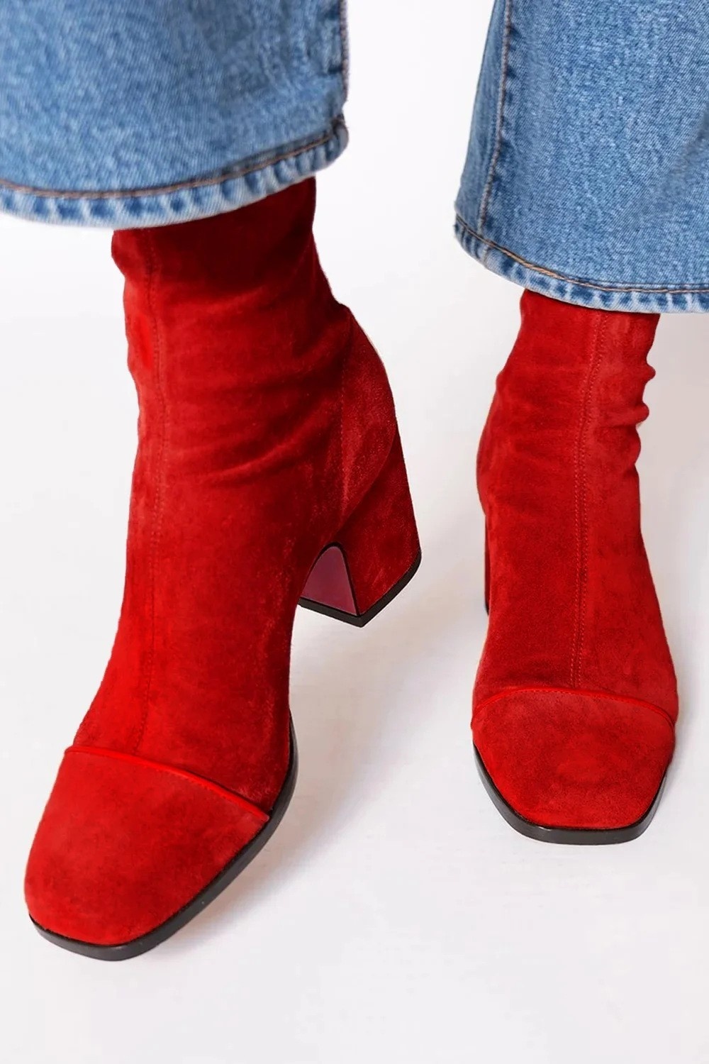 Winter Fashion High Heel Suede British Style Square Toe Women's Boots - Image 3