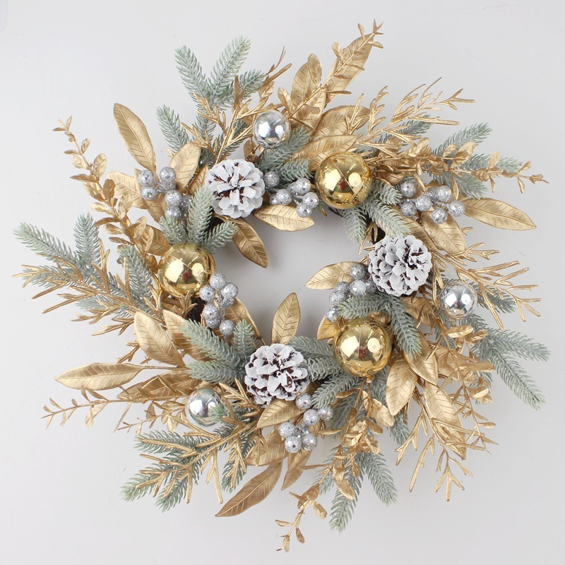 Golden Christmas Plastic Wire Garland Rattan Decorations - Image 2