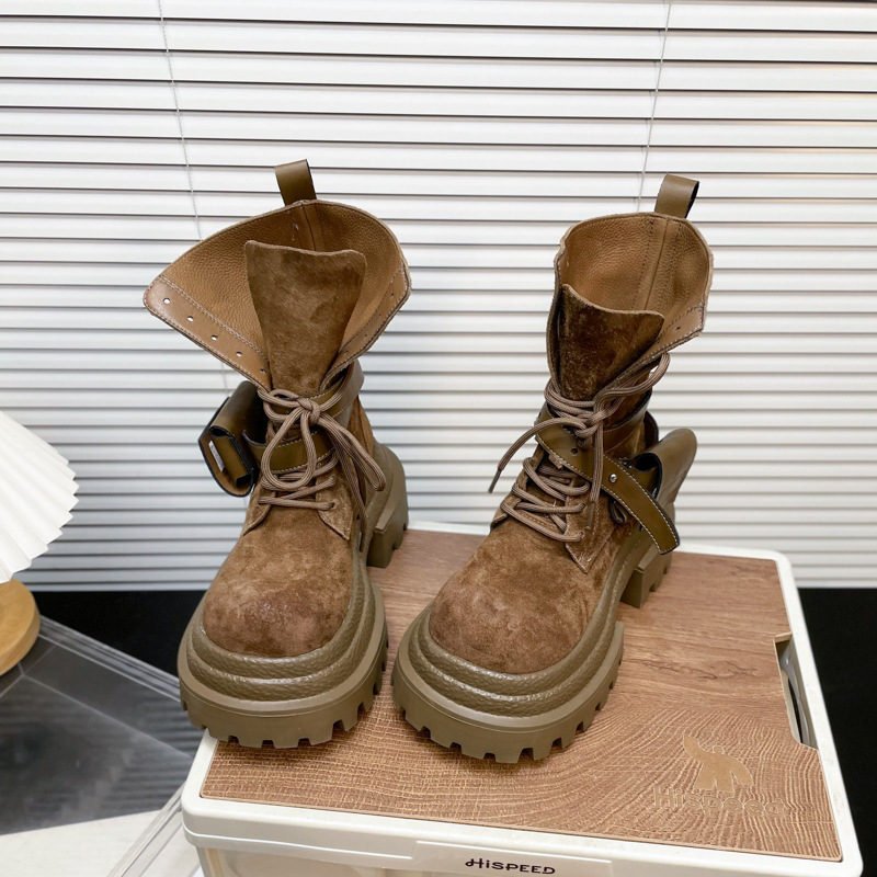 Suede Thick-soled Martin Boots For Women Autumn And Winter New Fashion - Image 7