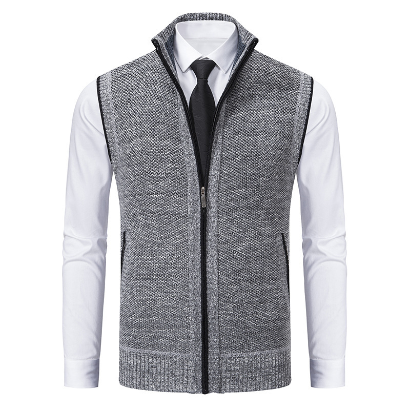Men's Stand Collar Sweater Knitted Cardigan Coat - Image 7
