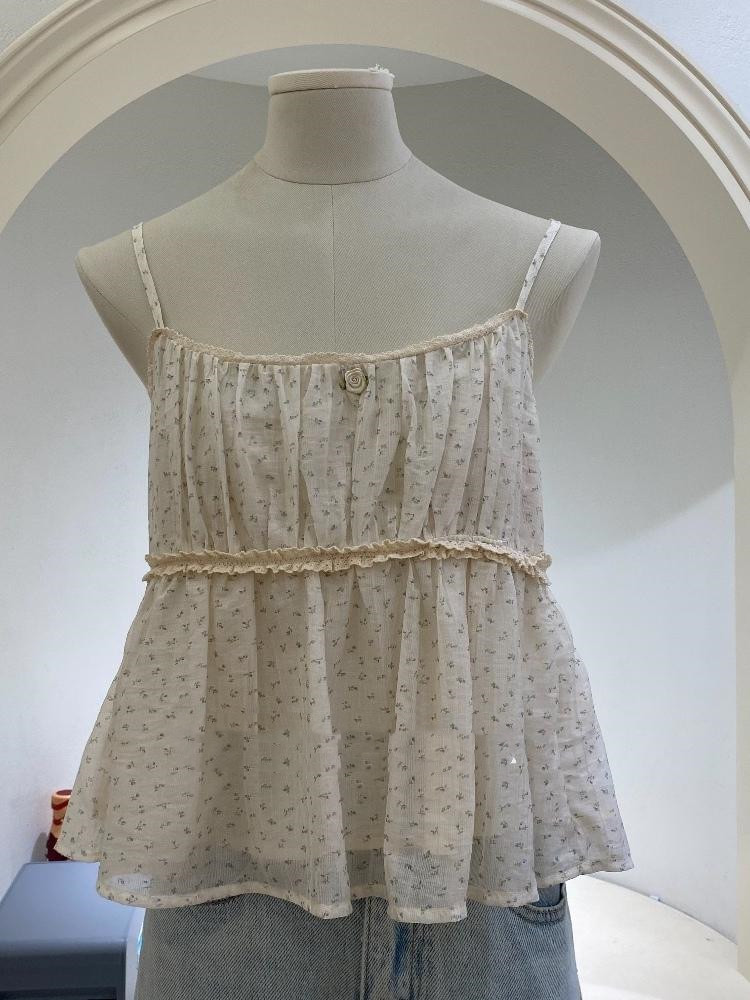 Women's Summer Floral Short Vest Top - Image 2