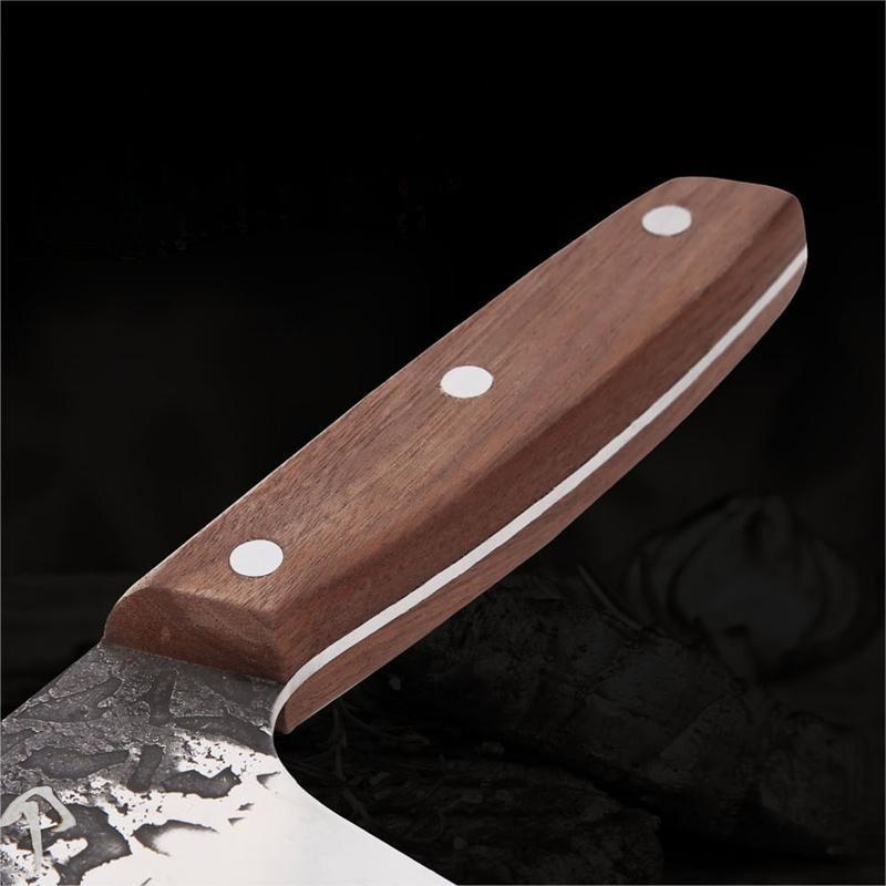 Old Fashioned Carved Chinese Kitchen Knife - Image 4