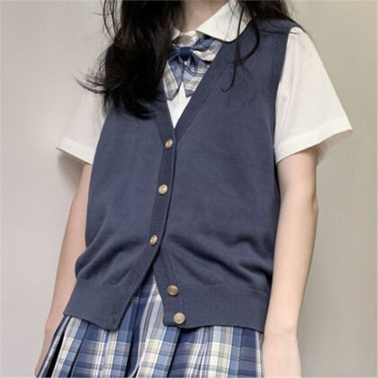 Loose Versatile Basic Knitted Cardigan Vest