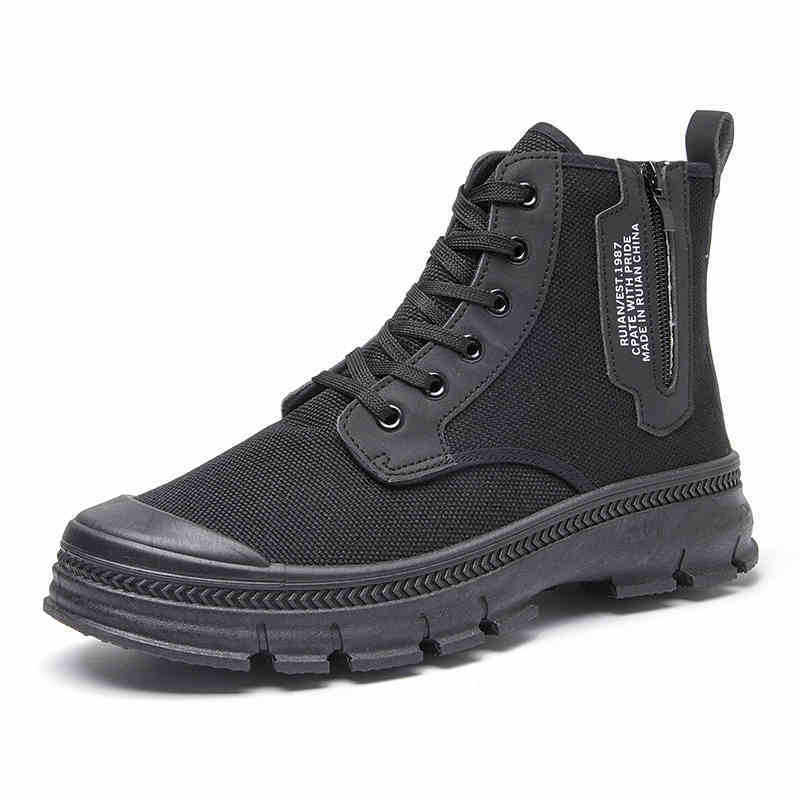 Hiking Boots Men's Side Zipper High-top Thicker Work Shoes – Bild 7