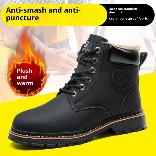 New Mid-top Steel Toe Cap Safety Protective Footwear Anti-smashing And Anti-penetration Antiskid Shoe – Bild 2