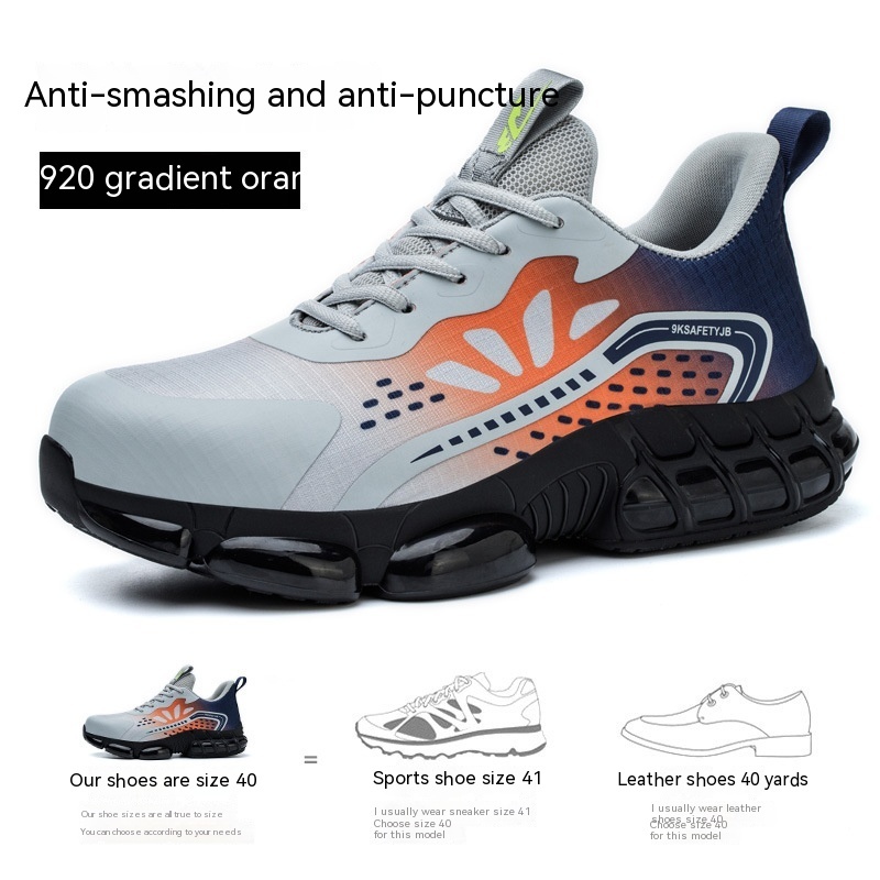 Wear-resistant Anti-smashing And Anti-penetration Thin Flyknit Breathable Shock-absorbing Work Safety Shoes — изображение 5