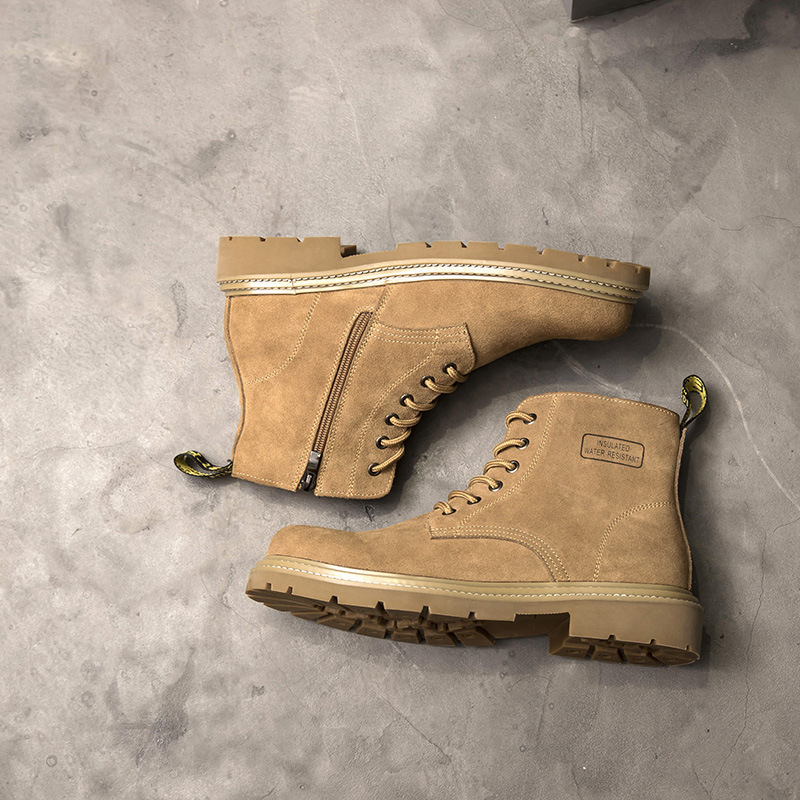 Hidden Heel Platform Retro Men's Leather Boots — изображение 3