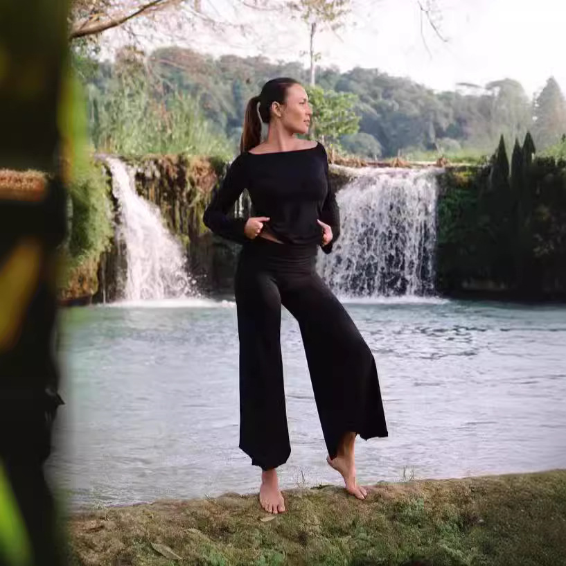 High Waist Irregular Casual Pants Yoga Cropped Pants — изображение 3