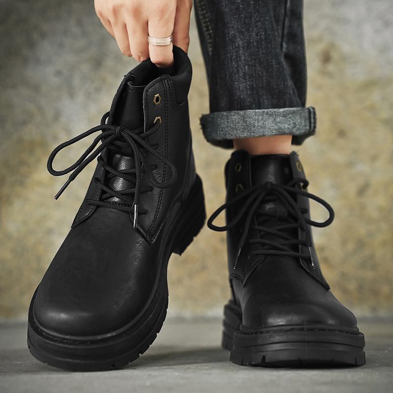 Thick-soled Labor Protection Outdoor Mountaineering Sports Men Leather Boots — изображение 4