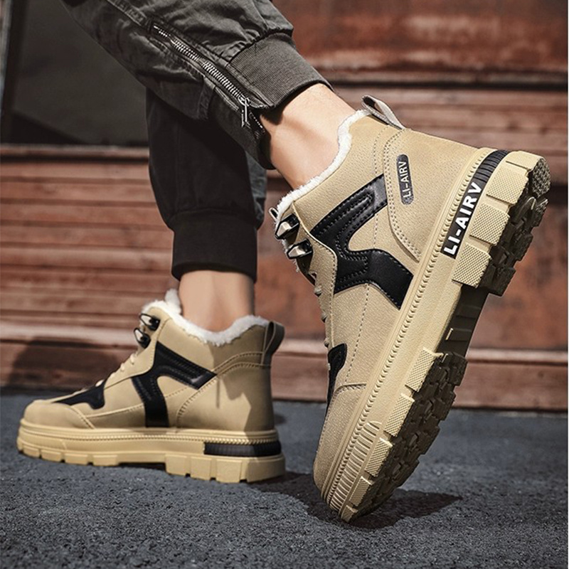 Winter Thickened Velvet Warm Ankle Boots Men Outdoor Subzero Anti-cold Anti-ski Snow Boots Outdoor Casual Walking Running Flat Shoes - Image 4