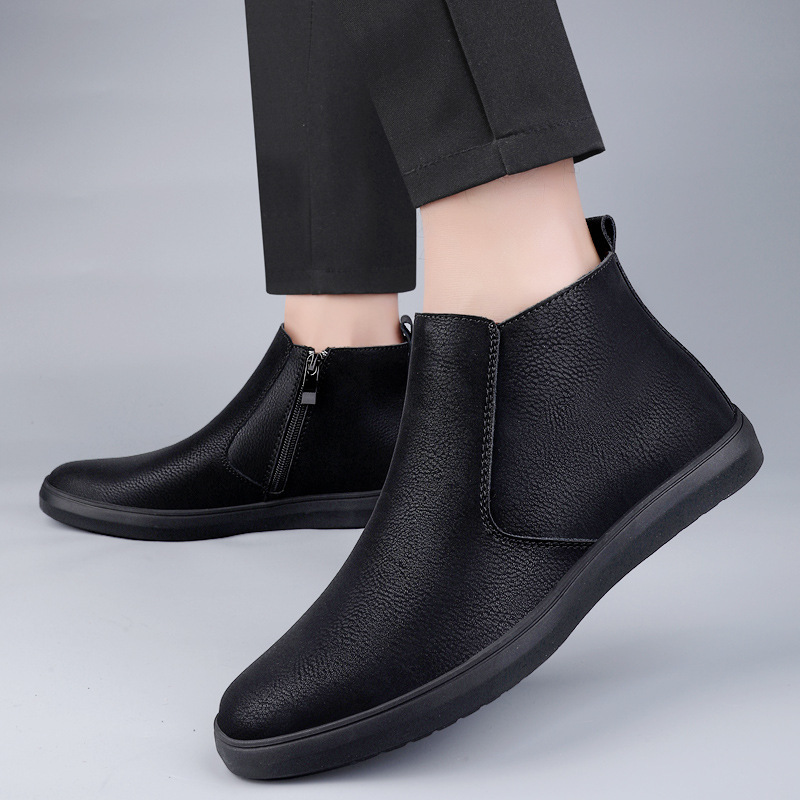 First Layer Cowhide Retro Frosted Leather High-top Leather Boots – Bild 2