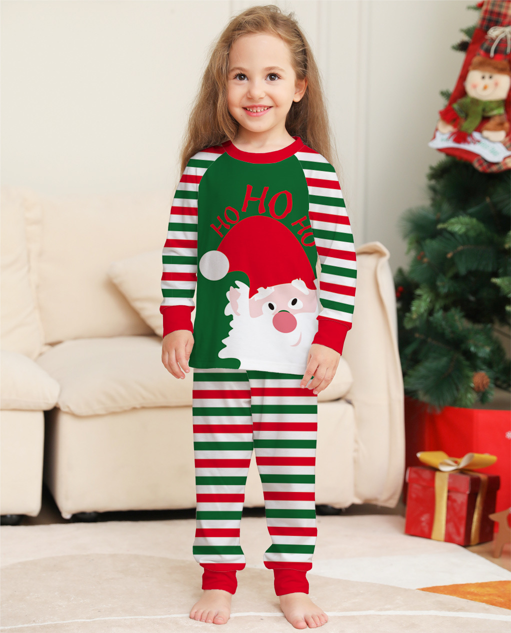 Family Christmas Pajamas Matching Sets Red Stripe Xmas Holiday Sleepwear Jammies Long Sleeve PJs Outfits — изображение 4