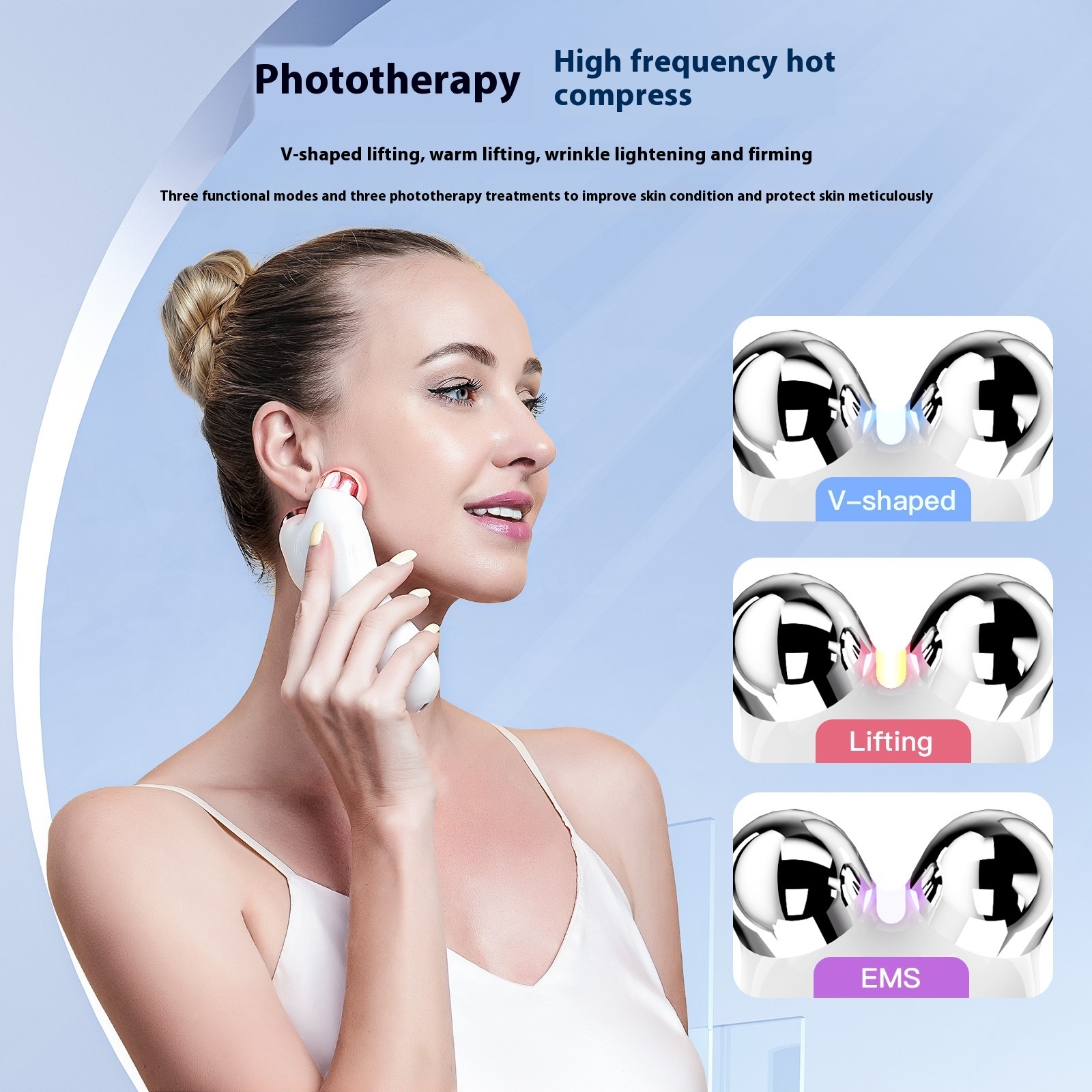 Micro Current Lifting Machine Face Beauty Import Instrument Household Facial Rejuvenation Roller Massager - Image 3