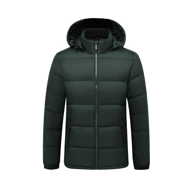 Hooded Cotton Jacket Men's Warm Quilted Jacket - Image 8