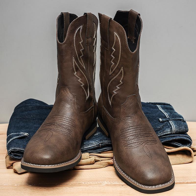 Retro Autumn And Winter Western Cowboy Worker Boot - Image 4