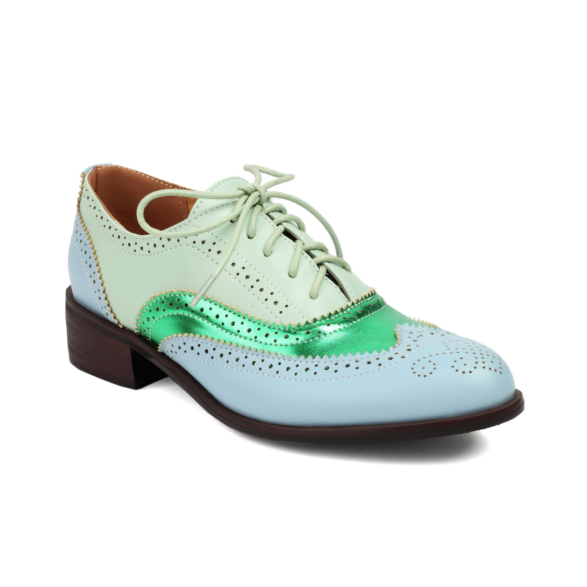 Retro British Contrasting Color Brogue High-cut Lace-up Shoes – Bild 10