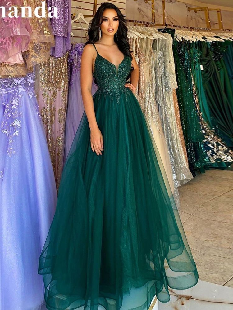 Dark Green Banquet Host Evening Dress — изображение 5