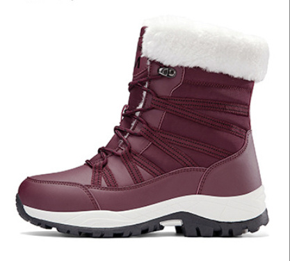 Winter Fleece-lined Thicker Non-slip Cotton-padded Shoes Outdoor Middle Boots - Image 6