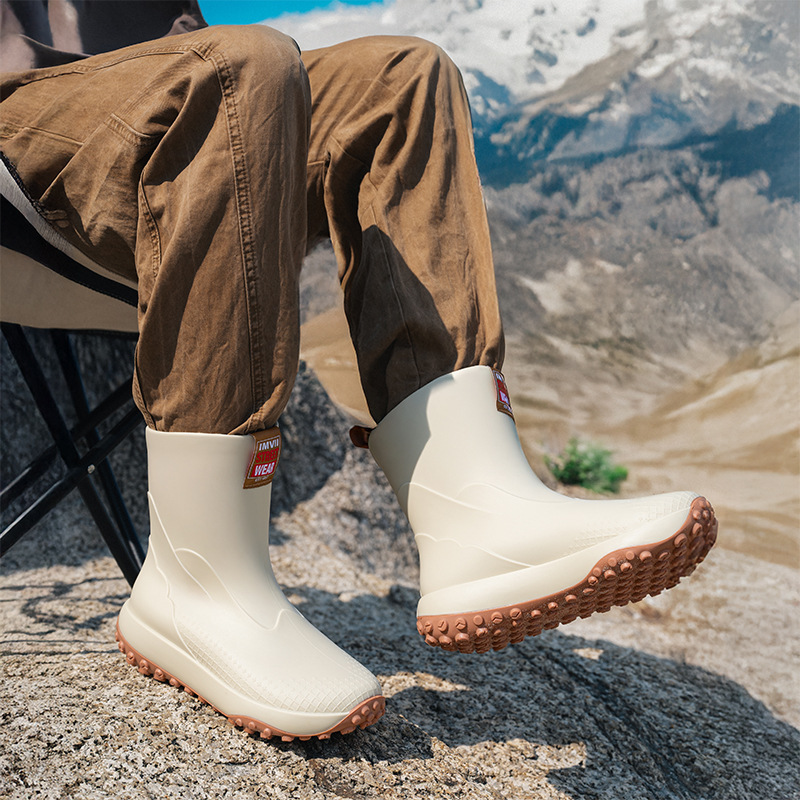 Mid And Low Tube Men's Rain Boots Outdoor Non-slip Waterproof Shoes - Image 2