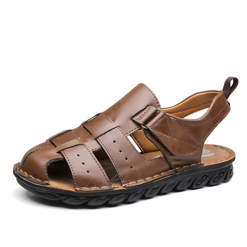 Men's Leather Sandals Soft Bottom Non-slip - Image 5