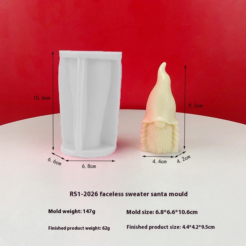 3D Faceless Santa Claus Aromatherapy Candle Silicone Mold Diy Diffuse Plaster Decoration Christmas Candle Mould - Image 7