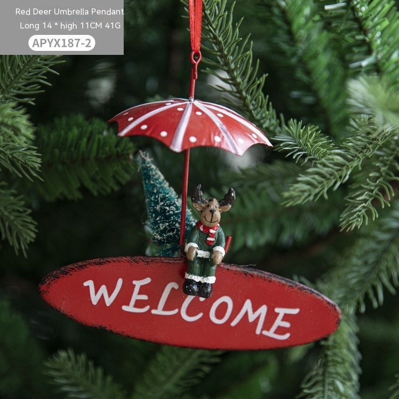 Nordic Iron Christmas Hot Air Balloon Parachute Pendant Creative Decorations Tree Charms Hangings - Image 7