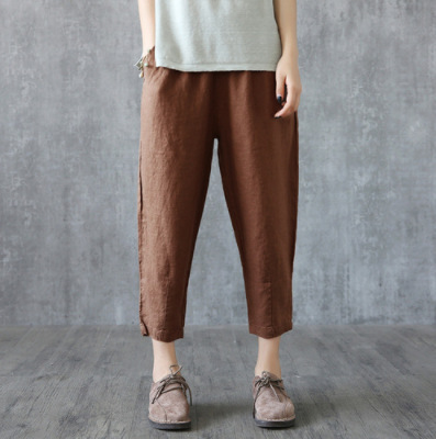 Nine Pants Loose Harem Casual Pants Cotton Linen Turnip Pants - Image 6