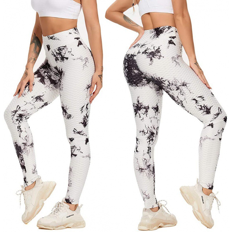 Tie-dye Jacquard Bubble Ladies Yoga Pants - Image 3