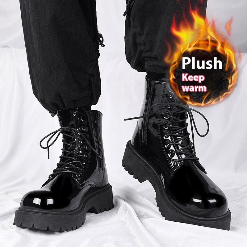 Martin Black Working Wear British Style Casual Motorcycle Leather Boots - Image 5