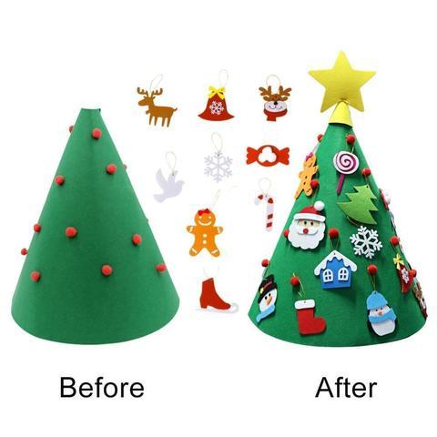 Felt Christmas Tree Three-dimensional Christmas Tree Pendant Children's Puzzle Handmade DIY – Bild 7