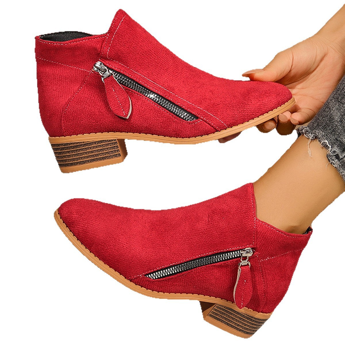 Suede European And American Style Women's Ankle Boots - Image 5