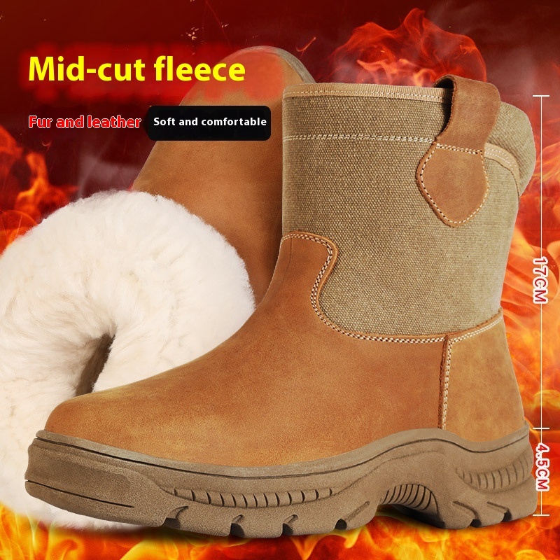 Warm Fur Integrated Wool Boots Waterproof Non-slip Platform Cotton Shoes - Image 6