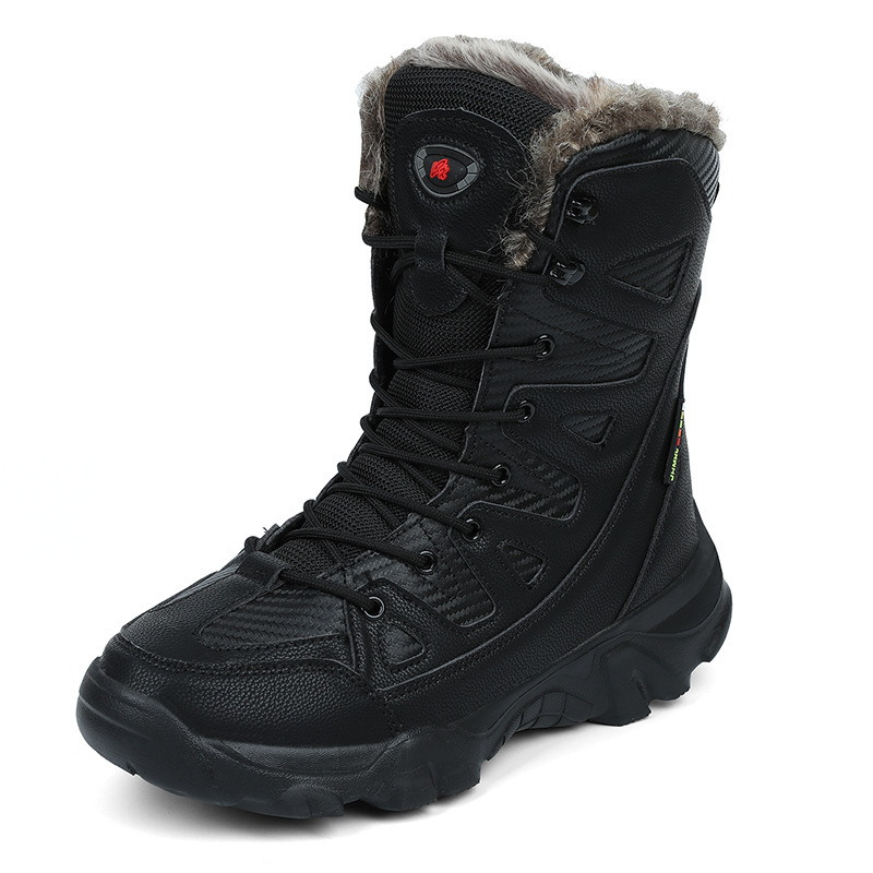 Snow Boots Cotton Boots Winter High-top Fleece-lined Warm Slugged Bottom Lace-up - Image 5
