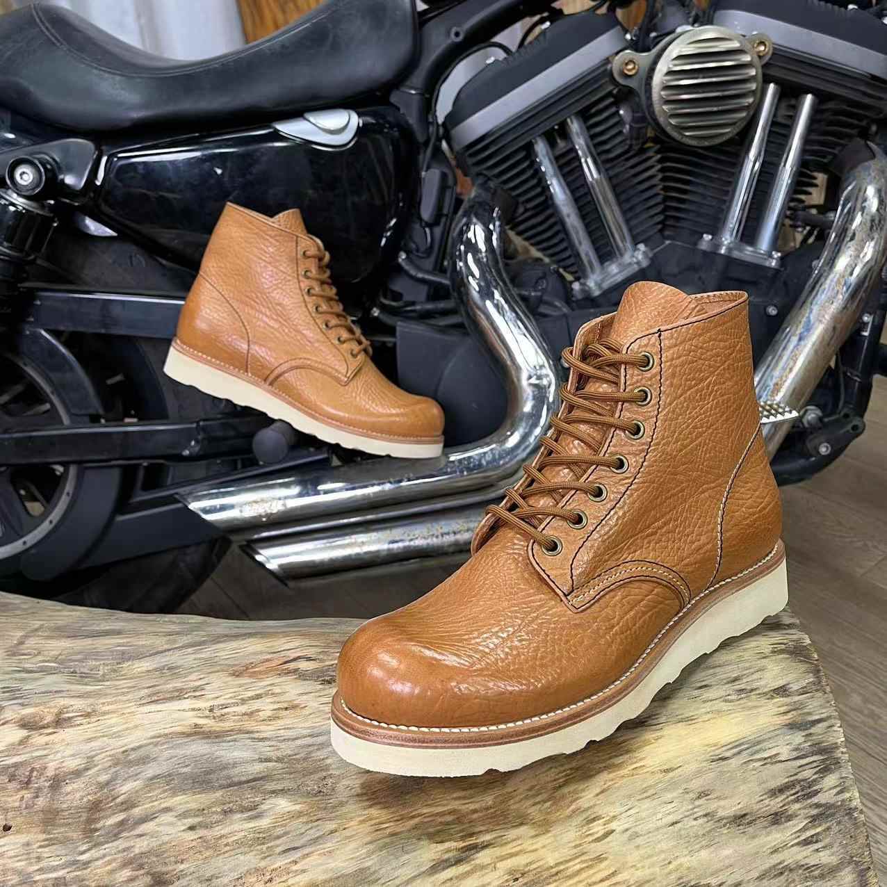 Vintage Work Male Leather Martin Boots - Image 5