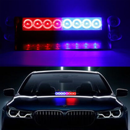 Front Windshield Shovel Light 8LED Red And Blue Flashing Light