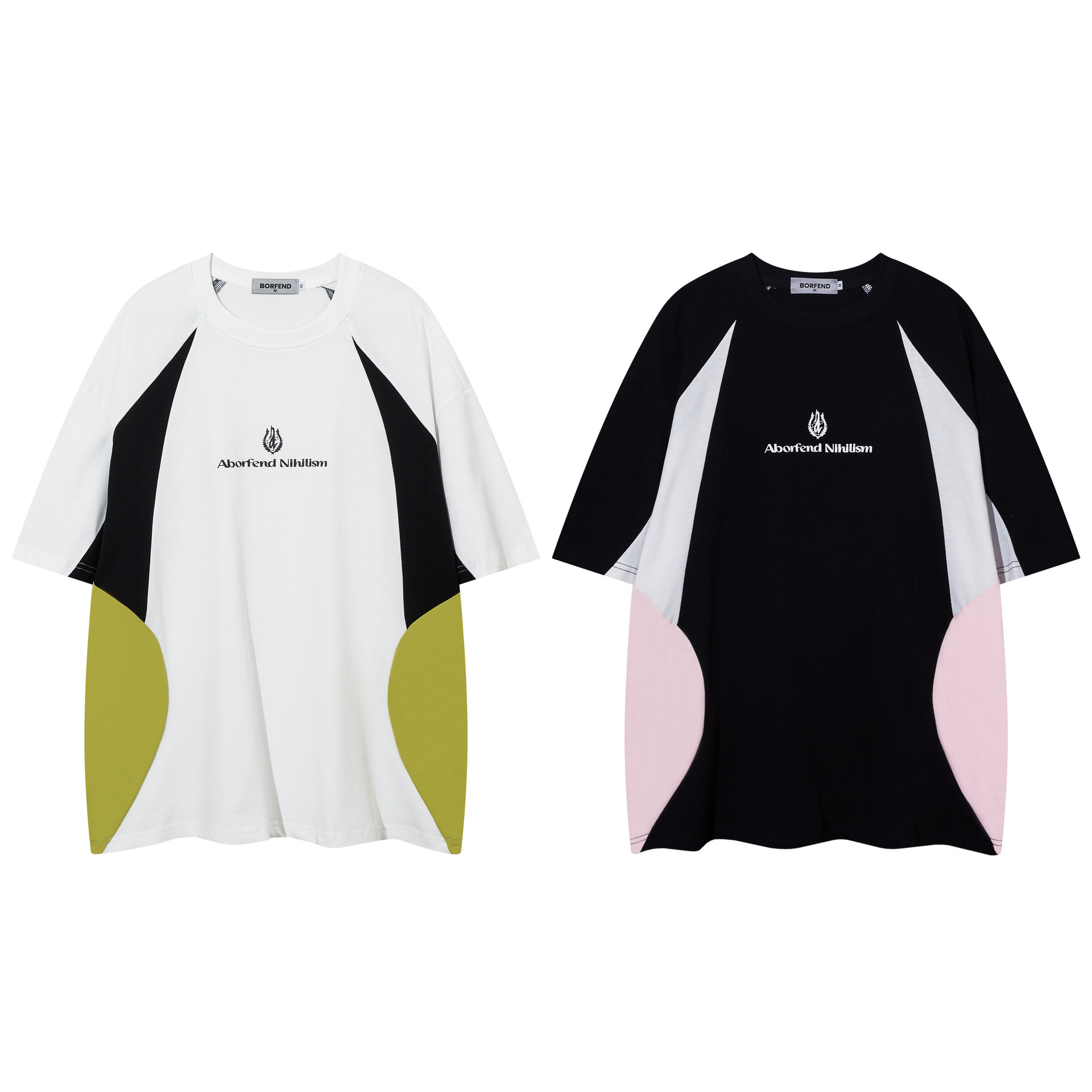 American Fashion Brand Multicolor Printing Stitching Short Sleeve - Image 5